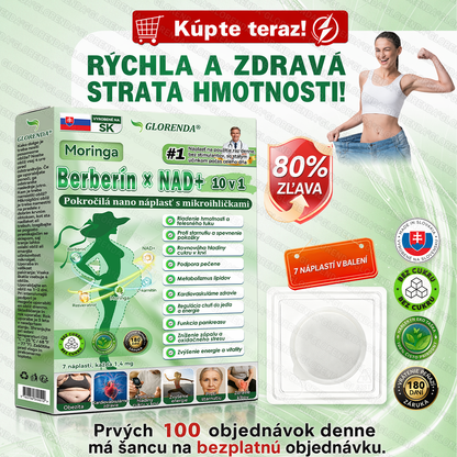 Oficiálny obchod | 🔥 𝑮𝑳𝑶𝐑𝐄𝐍𝐃𝘼® Moringa · Berberín × NAD+ 10 v 1 Pokročilá nano náplasť s mikroihličkami (len raz denne, viditeľné výsledky už po 7 dňoch) 🔥 Pre osoby s obezitou, povolenou pokožkou, cukrovkou a problémami so kĺbmi